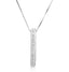 Sterling Silver White Sapphire Vertical Bar Pendant
