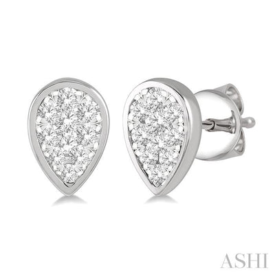 Pear Shape Bezel Set Lovebright Essential Diamond Stud Earrings