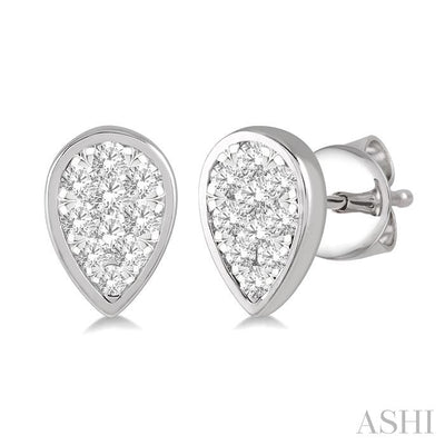 Pear Shape Bezel Set Lovebright Essential Diamond Stud Earrings