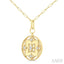 Floral Circle Paperclip Medallion Diamond Fashion Pendant