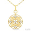 Floral Circle Paperclip Medallion Diamond Fashion Pendant