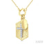 Cross Charm Fluted Diamond Fashion Pendant