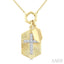 Cross Charm Fluted Diamond Fashion Pendant