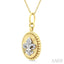 Oval Fleur De Lis Fluted Diamond Fashion Pendant