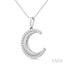 Fluted Crescent Moon Diamond Fashion Pendant