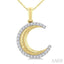 Fluted Crescent Moon Diamond Fashion Pendant