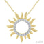 Sunburst Fluted Diamond Fashion Pendant