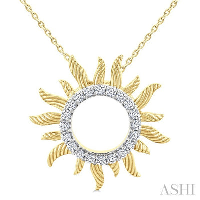 Sunburst Fluted Diamond Fashion Pendant