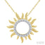 Sunburst Fluted Diamond Fashion Pendant