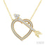 Heart Toggle Diamond Fashion Necklace
