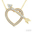 Heart Toggle Diamond Fashion Necklace