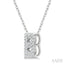 Bubble 'B' Initial Diamond Pendant