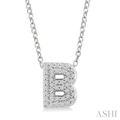 Bubble 'B' Initial Diamond Pendant