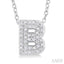 Bubble 'B' Initial Diamond Pendant