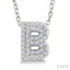 Bubble 'B' Initial Diamond Pendant