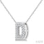 Bubble 'D' Initial Diamond Pendant