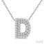 Bubble 'D' Initial Diamond Pendant