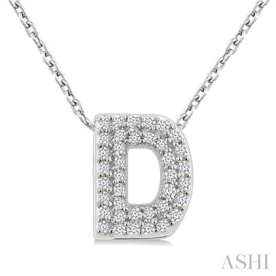Bubble 'D' Initial Diamond Pendant