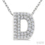 Bubble 'D' Initial Diamond Pendant
