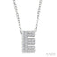 Bubble 'E' Initial Diamond Pendant