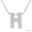 Bubble 'H' Initial Diamond Pendant