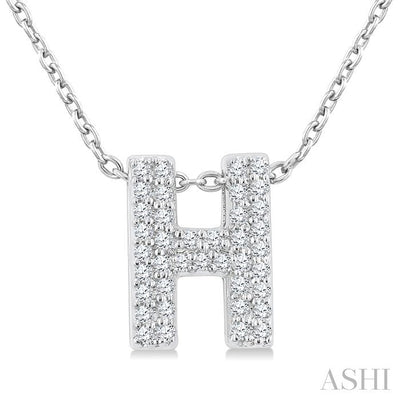 Bubble 'H' Initial Diamond Pendant