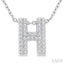 Bubble 'H' Initial Diamond Pendant