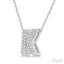 Bubble 'K' Initial Diamond Pendant