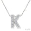 Bubble 'K' Initial Diamond Pendant