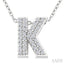 Bubble 'K' Initial Diamond Pendant