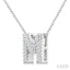 Bubble 'M' Initial Diamond Pendant