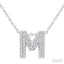 Bubble 'M' Initial Diamond Pendant
