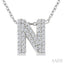 Bubble 'N' Initial Diamond Pendant