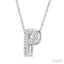 Bubble 'P' Initial Diamond Pendant