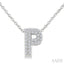 Bubble 'P' Initial Diamond Pendant