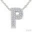 Bubble 'P' Initial Diamond Pendant