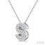 Bubble 'S' Initial Diamond Pendant