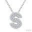 Bubble 'S' Initial Diamond Pendant