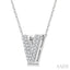 Bubble 'V' Initial Diamond Pendant