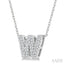 Bubble 'W' Initial Diamond Pendant