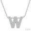 Bubble 'W' Initial Diamond Pendant