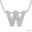 Bubble 'W' Initial Diamond Pendant