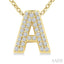 Bubble 'A' Initial Diamond Pendant