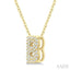 Bubble 'B' Initial Diamond Pendant