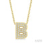 Bubble 'B' Initial Diamond Pendant