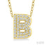 Bubble 'B' Initial Diamond Pendant