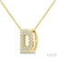Bubble 'D' Initial Diamond Pendant
