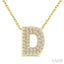 Bubble 'D' Initial Diamond Pendant
