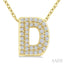 Bubble 'D' Initial Diamond Pendant