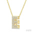Bubble 'E' Initial Diamond Pendant